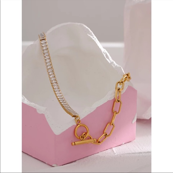 💛Gold plated Crystal pave choker - Picture 7 of 8